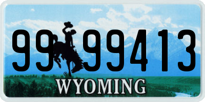 WY license plate 9999413