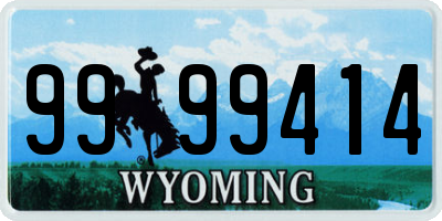 WY license plate 9999414