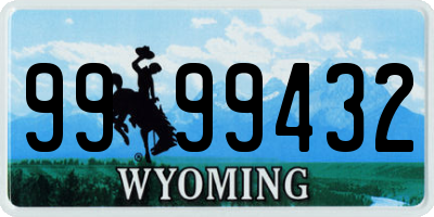 WY license plate 9999432