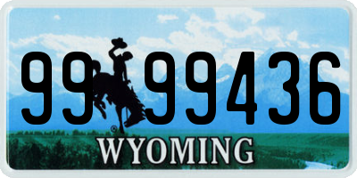 WY license plate 9999436