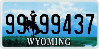 WY license plate 9999437