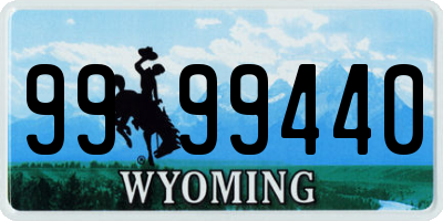 WY license plate 9999440