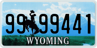 WY license plate 9999441