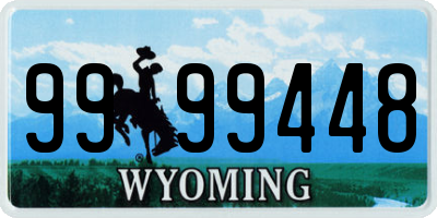 WY license plate 9999448