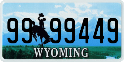 WY license plate 9999449