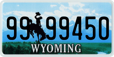 WY license plate 9999450