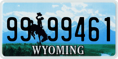 WY license plate 9999461