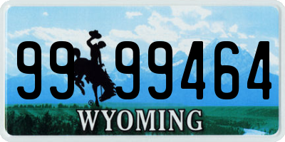 WY license plate 9999464