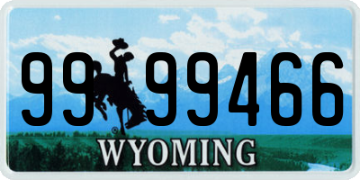 WY license plate 9999466