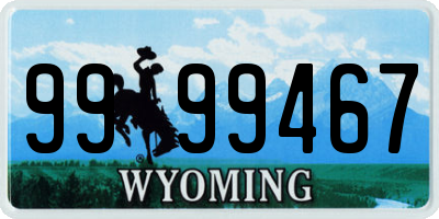 WY license plate 9999467