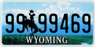 WY license plate 9999469