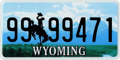 WY license plate 9999471