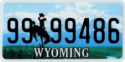 WY license plate 9999486