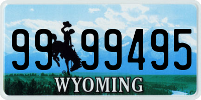 WY license plate 9999495