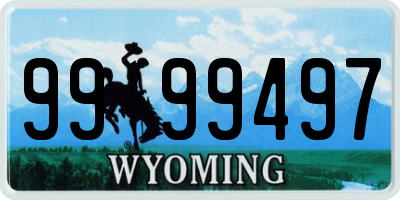 WY license plate 9999497