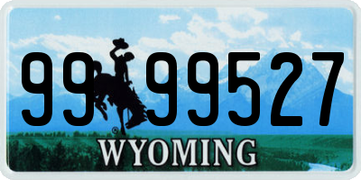 WY license plate 9999527