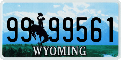 WY license plate 9999561