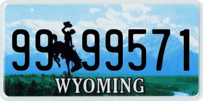 WY license plate 9999571