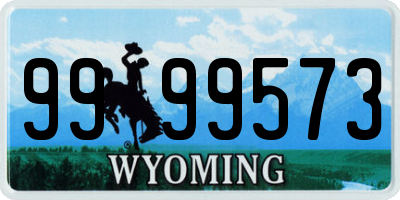 WY license plate 9999573