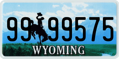 WY license plate 9999575