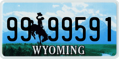 WY license plate 9999591