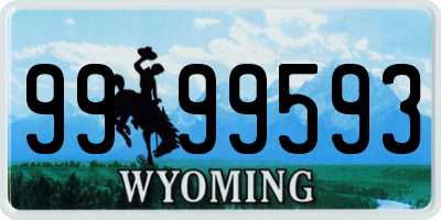 WY license plate 9999593