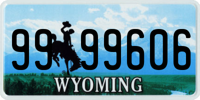 WY license plate 9999606