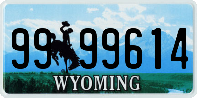 WY license plate 9999614