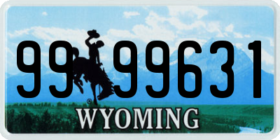 WY license plate 9999631