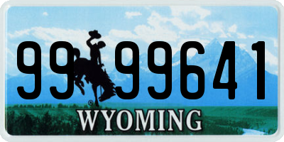 WY license plate 9999641