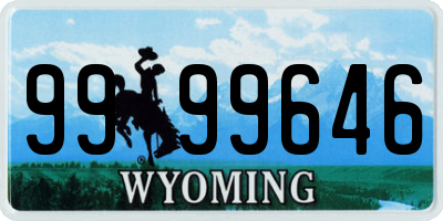 WY license plate 9999646