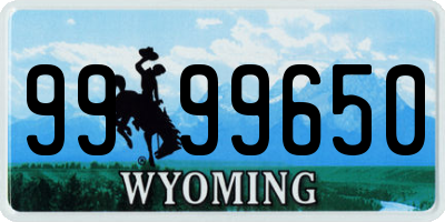 WY license plate 9999650