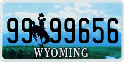 WY license plate 9999656