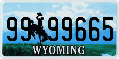 WY license plate 9999665