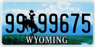 WY license plate 9999675