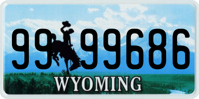 WY license plate 9999686