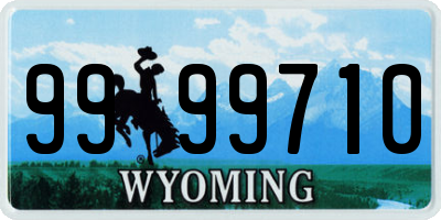 WY license plate 9999710