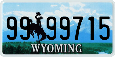 WY license plate 9999715