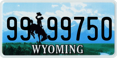 WY license plate 9999750