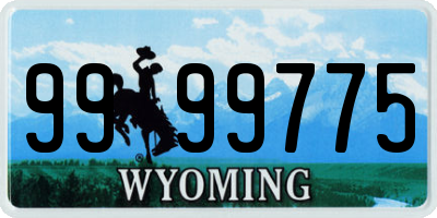 WY license plate 9999775
