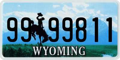 WY license plate 9999811