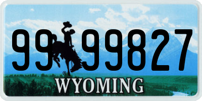 WY license plate 9999827