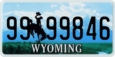 WY license plate 9999846