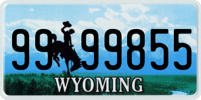 WY license plate 9999855