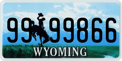 WY license plate 9999866