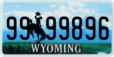 WY license plate 9999896
