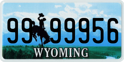 WY license plate 9999956