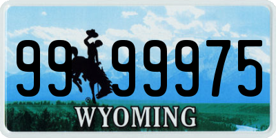 WY license plate 9999975