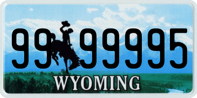 WY license plate 9999995