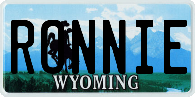 WY license plate RONNIE